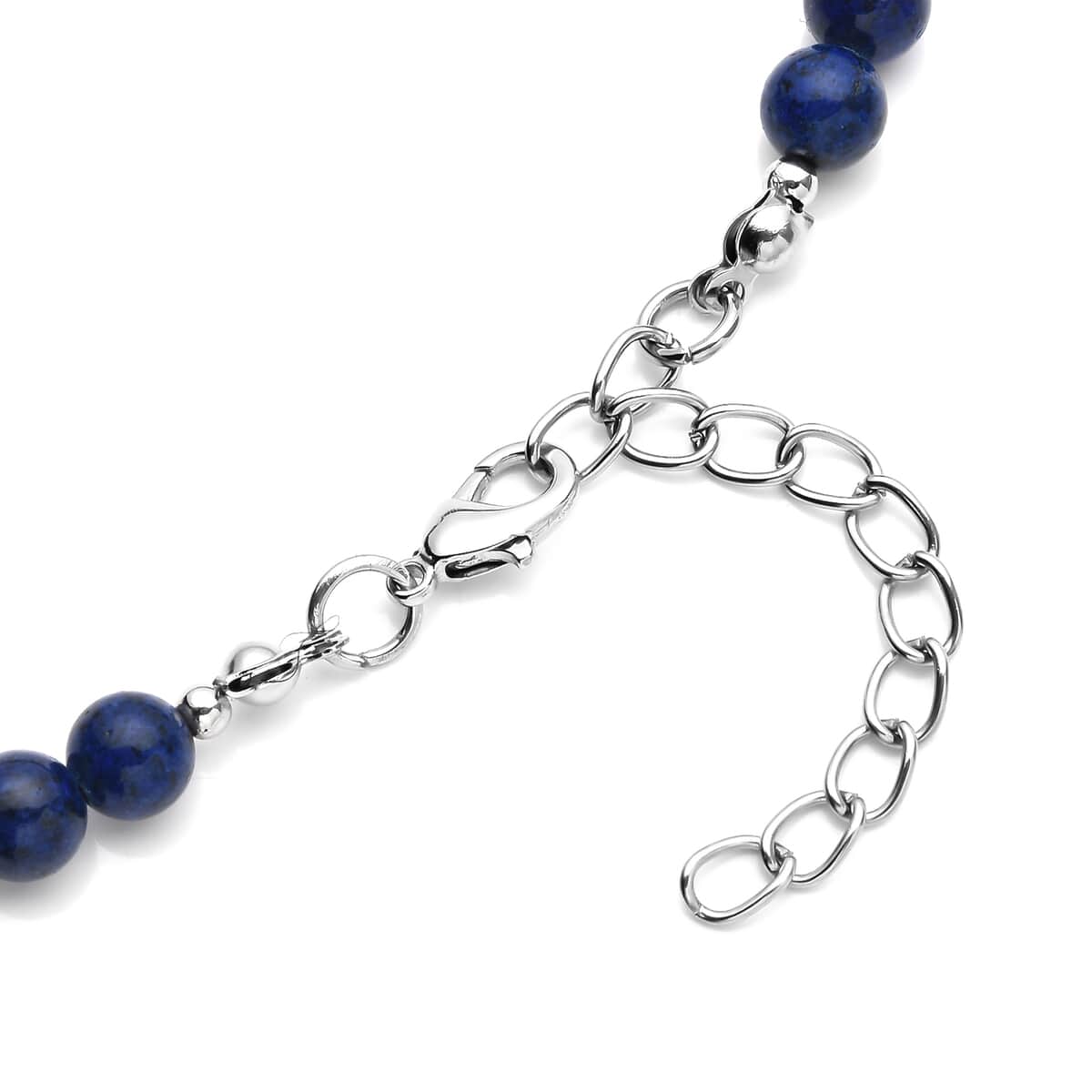 Lapis Lazuli and Resin Beaded Necklace 18-20 Inches in Silvertone 143.00 ctw image number 4