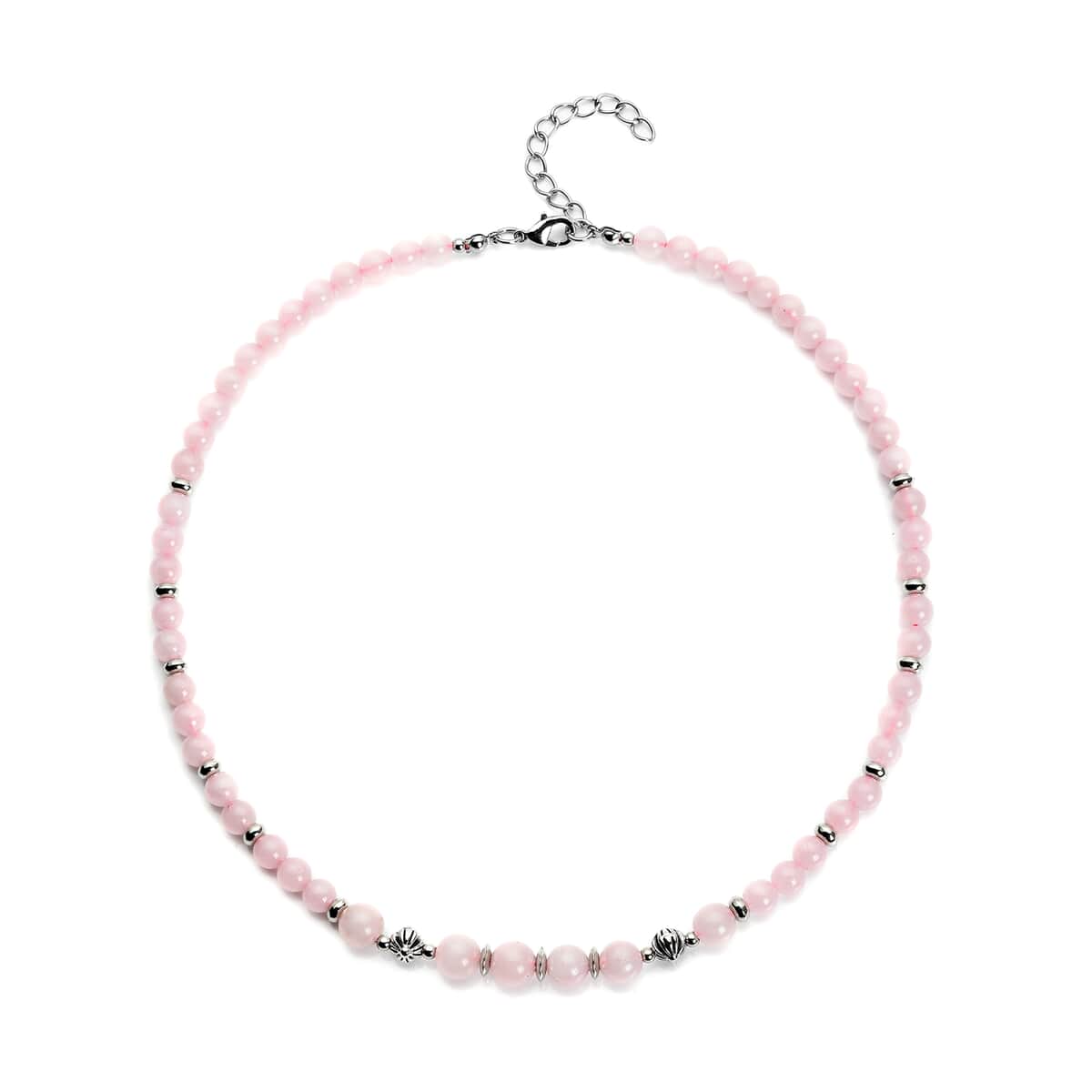 Galilea Rose Quartz and Resin Beaded Necklace 18-20 Inches in Silvertone 143.00 ctw image number 0