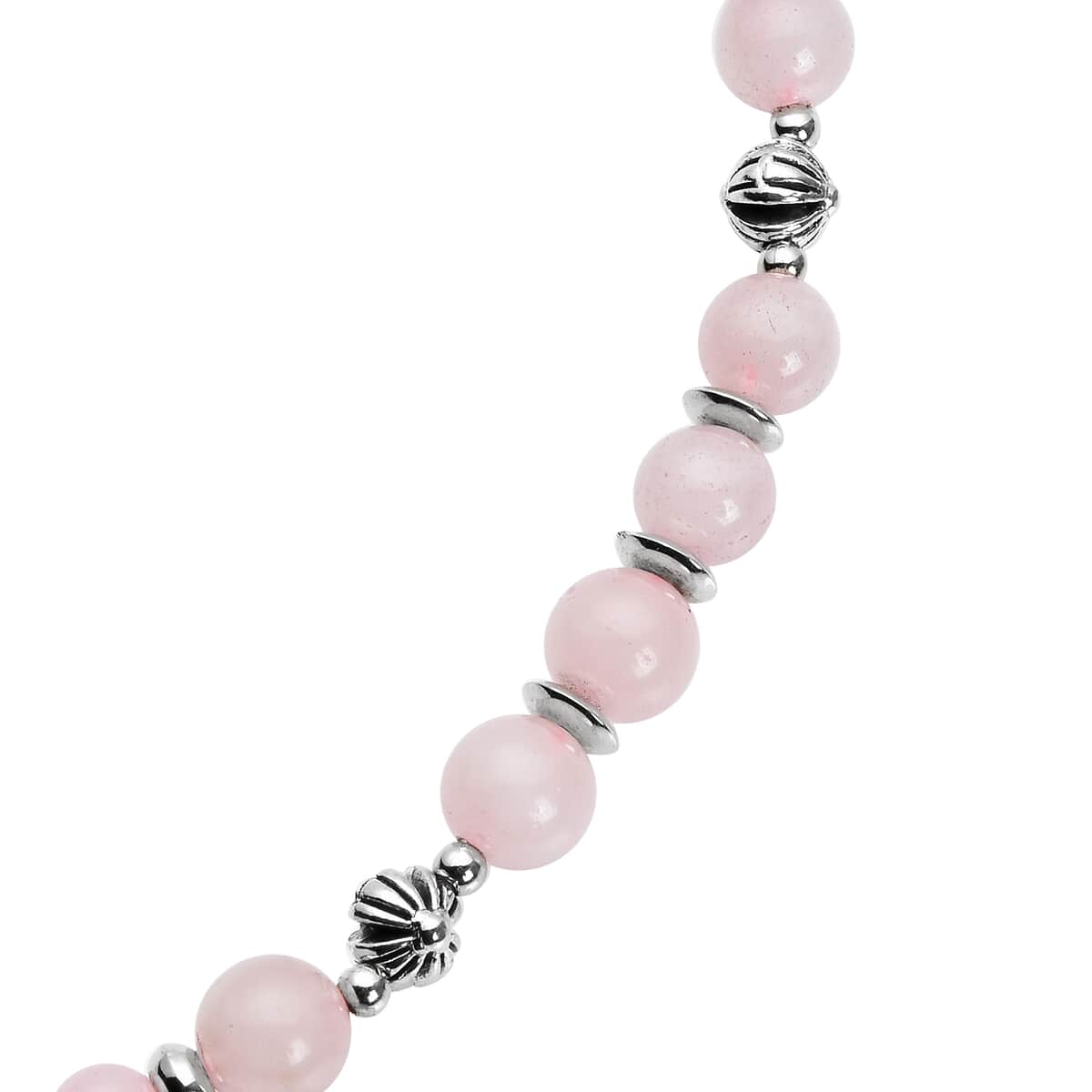 Galilea Rose Quartz and Resin Beaded Necklace 18-20 Inches in Silvertone 143.00 ctw image number 3