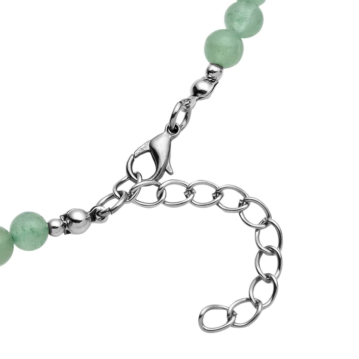 Green Aventurine and Resin Beaded Necklace 18-20 Inches in Silvertone 143.00 ctw image number 4
