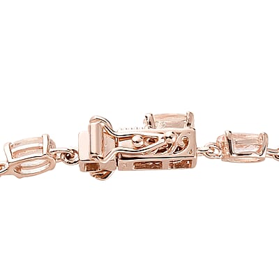 Marropino Morganite Tennis Bracelet in Vermeil Rose Gold Over Sterling Silver (6.50 In) 7.90 ctw