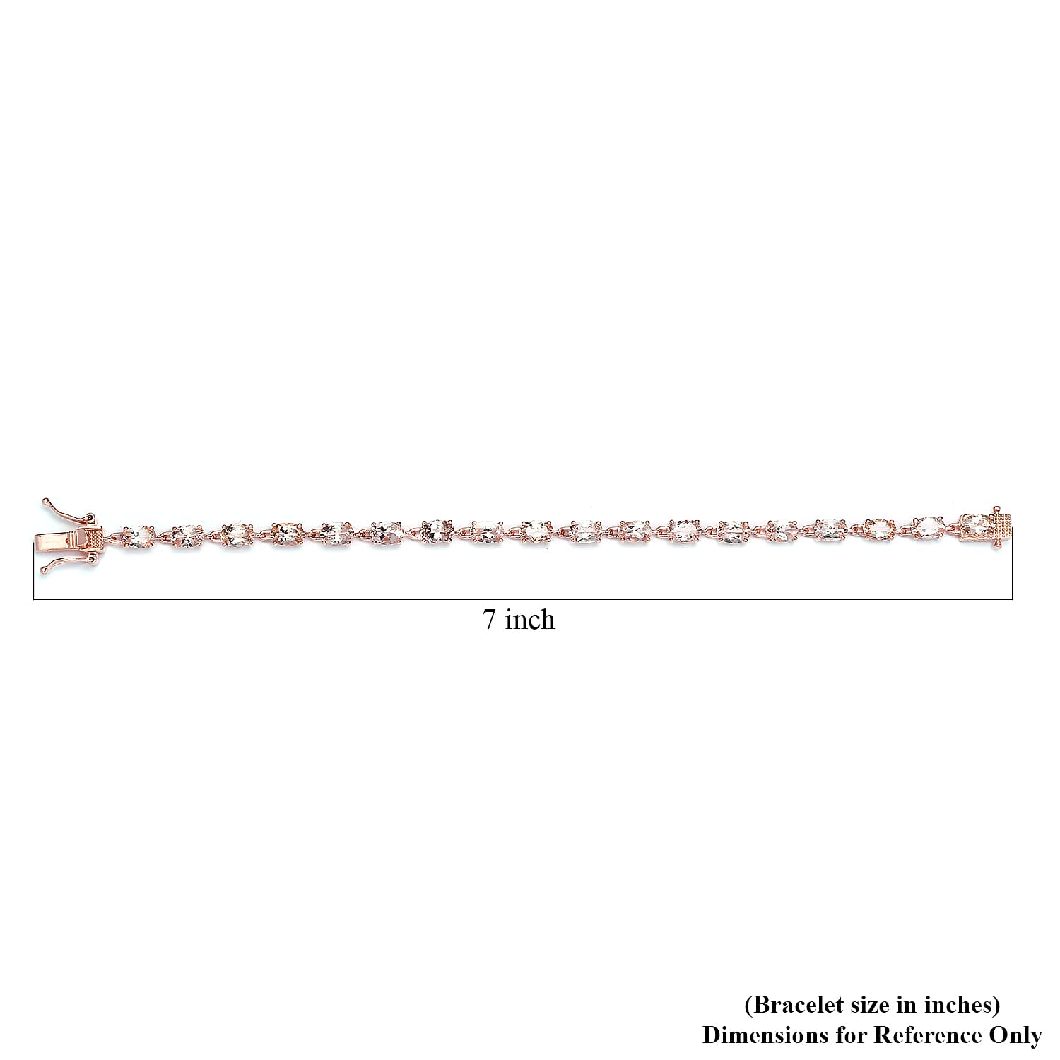 Marropino Morganite Tennis Bracelet in Vermeil Rose Gold Over Sterling Silver (6.50 In) 7.90 ctw