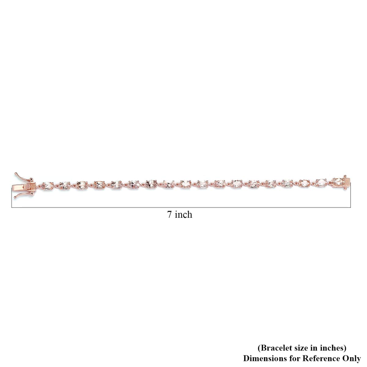 Marropino Morganite Tennis Bracelet in Vermeil Rose Gold Over Sterling Silver (8.00 In) 9.65 ctw image number 4