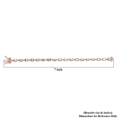 Marropino Morganite Tennis Bracelet in Vermeil Rose Gold Over Sterling Silver (6.50 In) 7.90 ctw