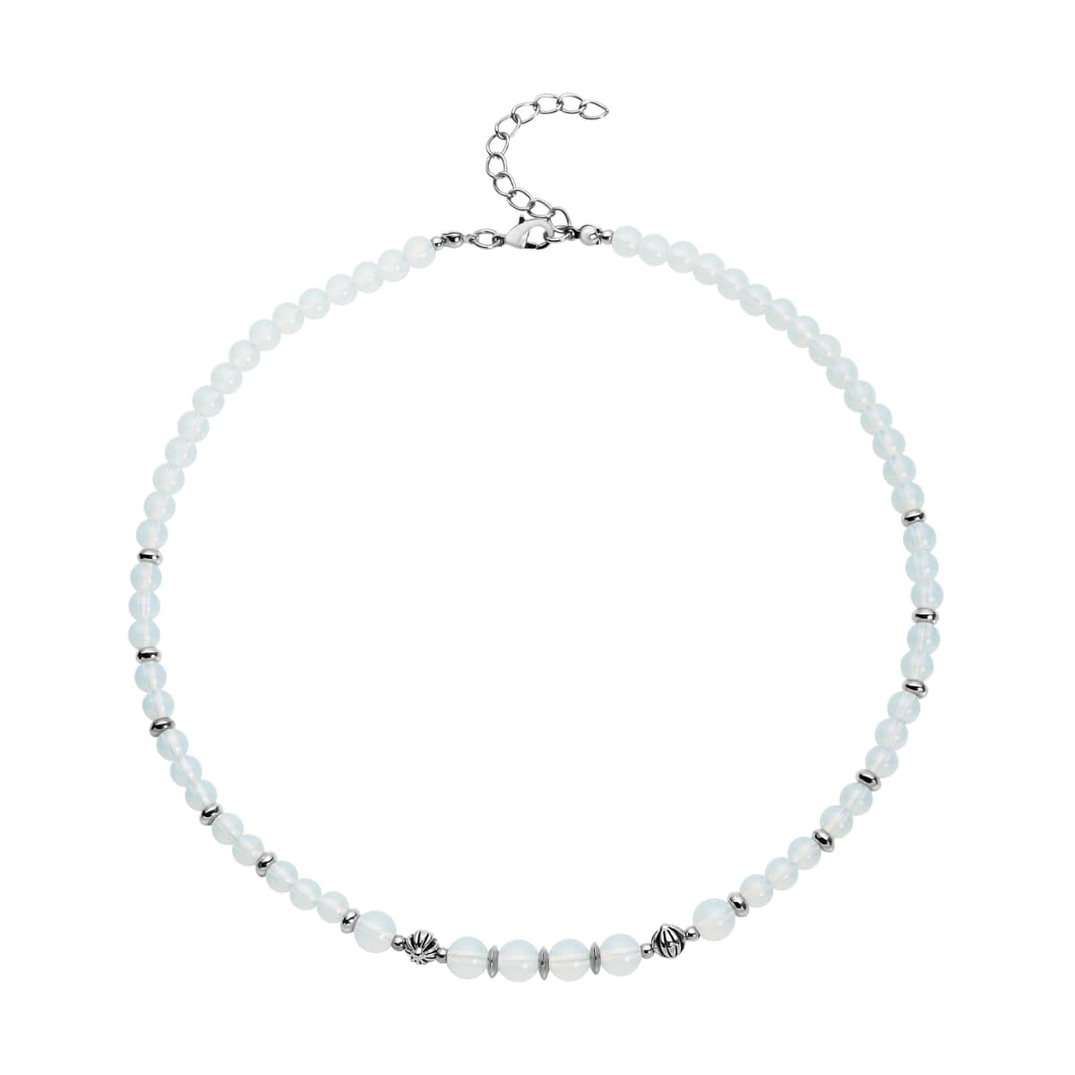 Opalite and Resin Beaded Necklace 18-20 Inches in Silvertone 143.00 ctw image number 0
