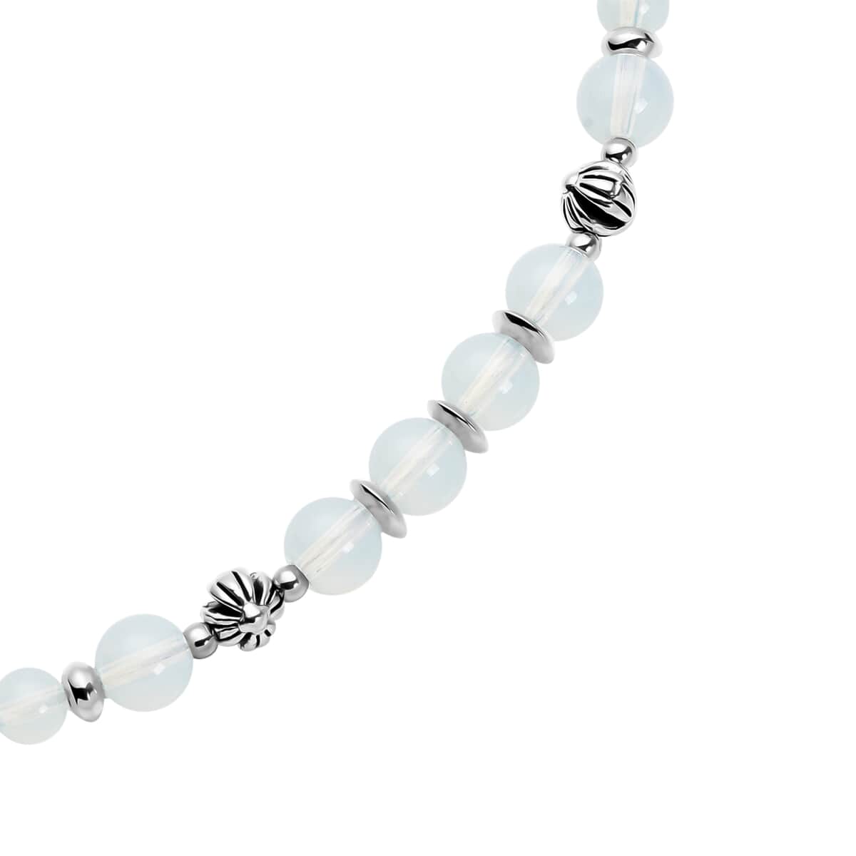 Opalite and Resin Beaded Necklace 18-20 Inches in Silvertone 143.00 ctw image number 3