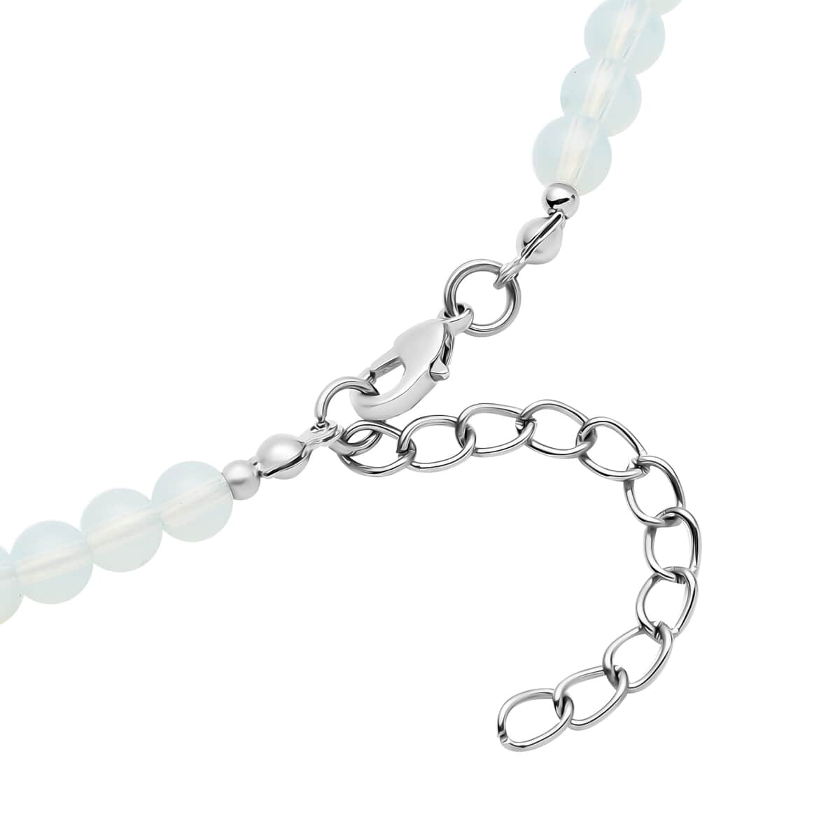 Opalite and Resin Beaded Necklace 18-20 Inches in Silvertone 143.00 ctw image number 4