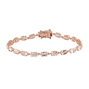Marropino Morganite Tennis Bracelet in Vermeil Rose Gold Over Sterling Silver (8.00 In) 9.65 ctw