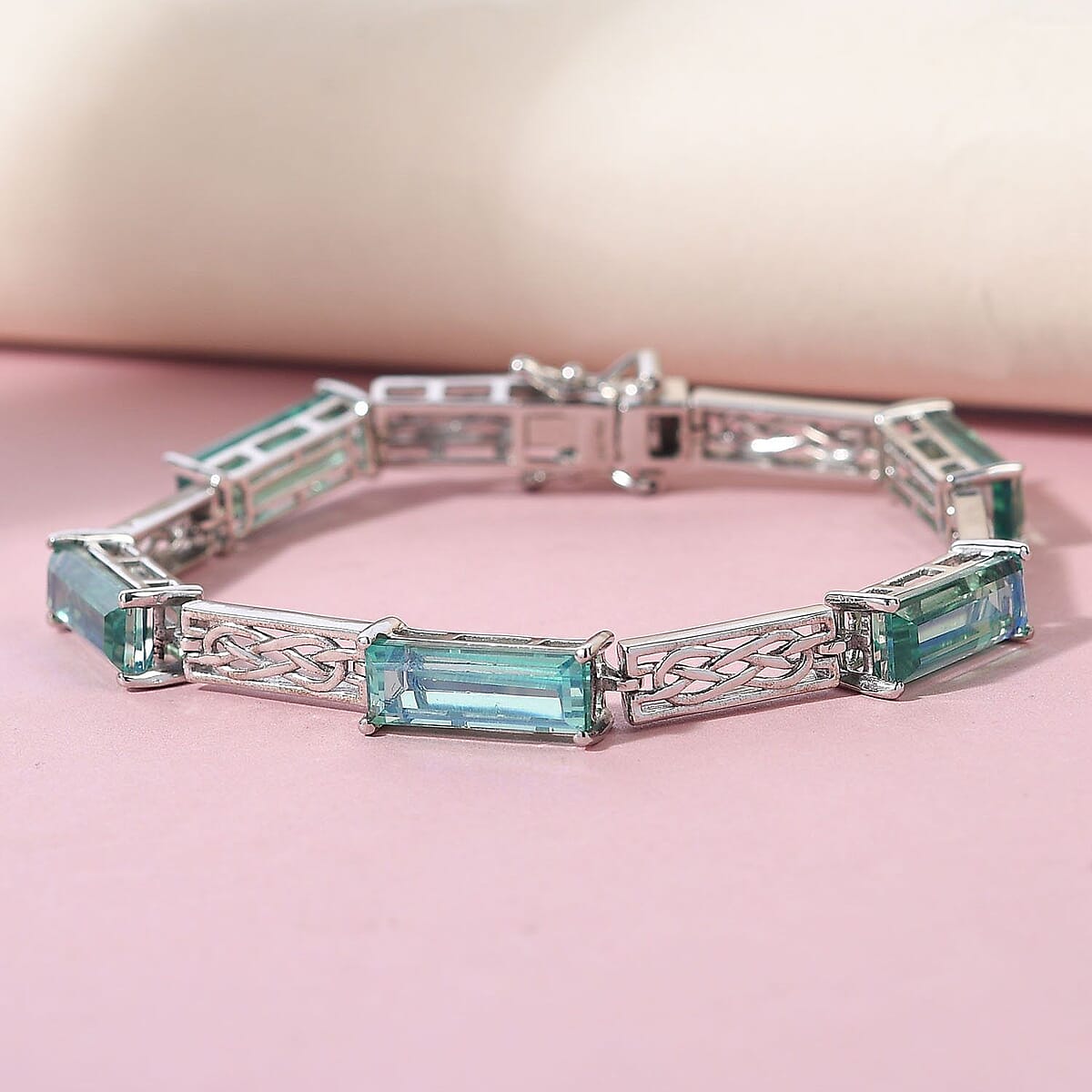 Peacock Quartz Bracelet in Platinum Over Sterling Silver (6.50 In) 10 Grams 13.50 ctw image number 1