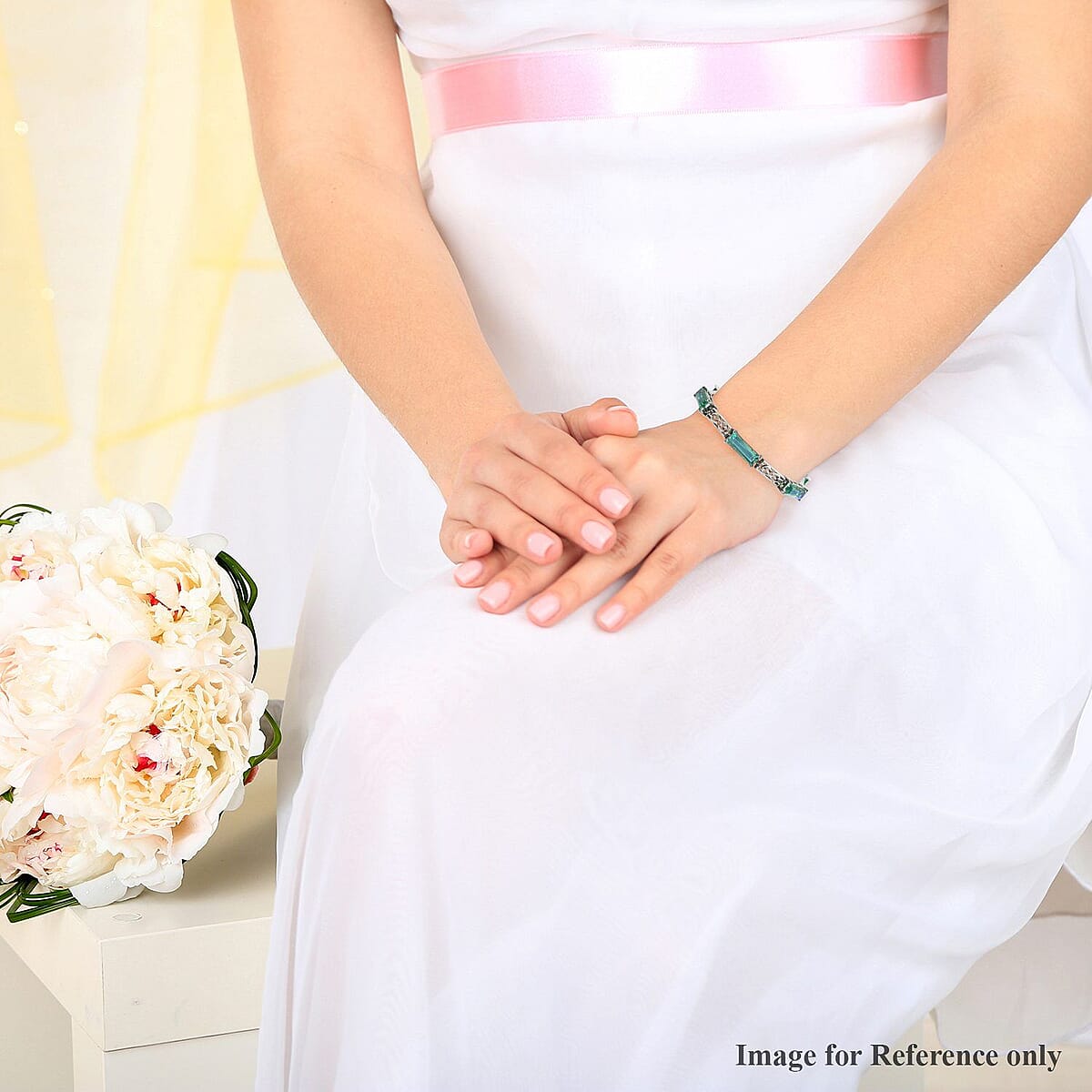 Peacock Quartz Bracelet in Platinum Over Sterling Silver (6.50 In) 10 Grams 13.50 ctw image number 2