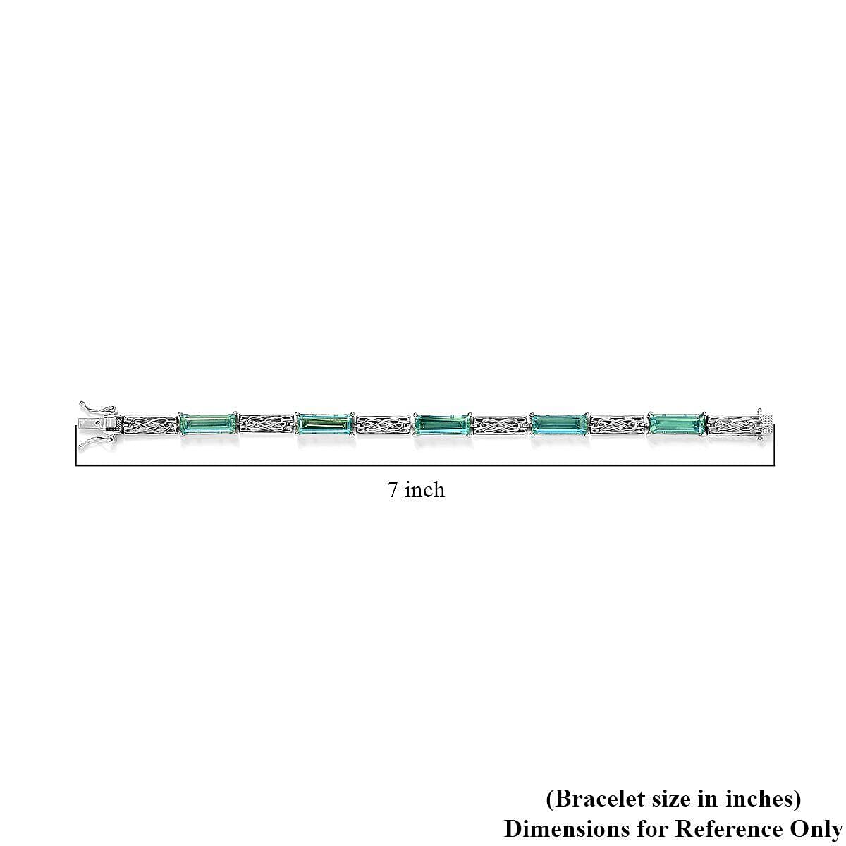 Peacock Quartz Bracelet in Platinum Over Sterling Silver (6.50 In) 10 Grams 13.50 ctw image number 4