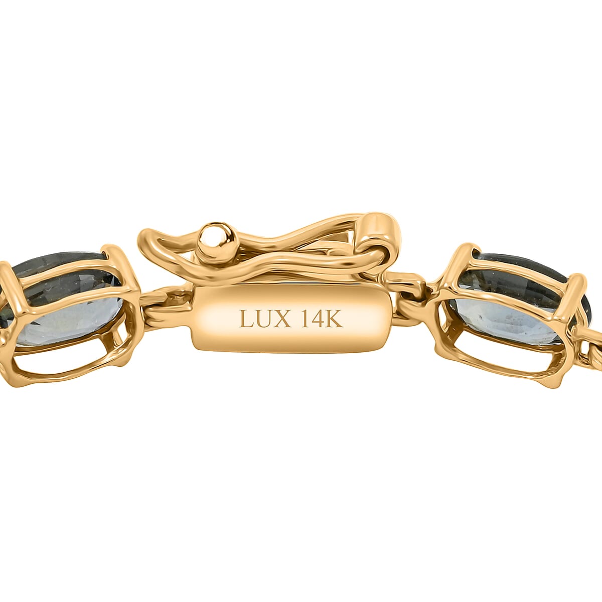 Luxoro AAA Natural Parti Sapphire 13.60 ctw Bracelet in 14K Yellow Gold (6.50 In) image number 2