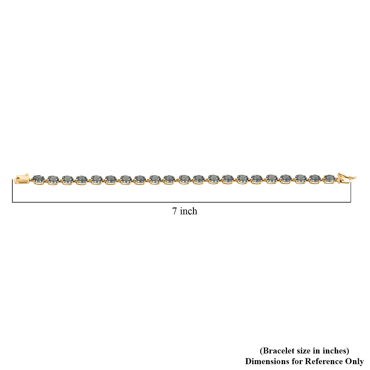 Luxoro AAA Natural Parti Sapphire 13.60 ctw Bracelet in 14K Yellow Gold (6.50 In) image number 3