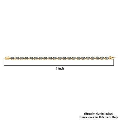Luxoro AAA Natural Parti Sapphire 13.60 ctw Bracelet in 14K Yellow Gold (6.50 In)