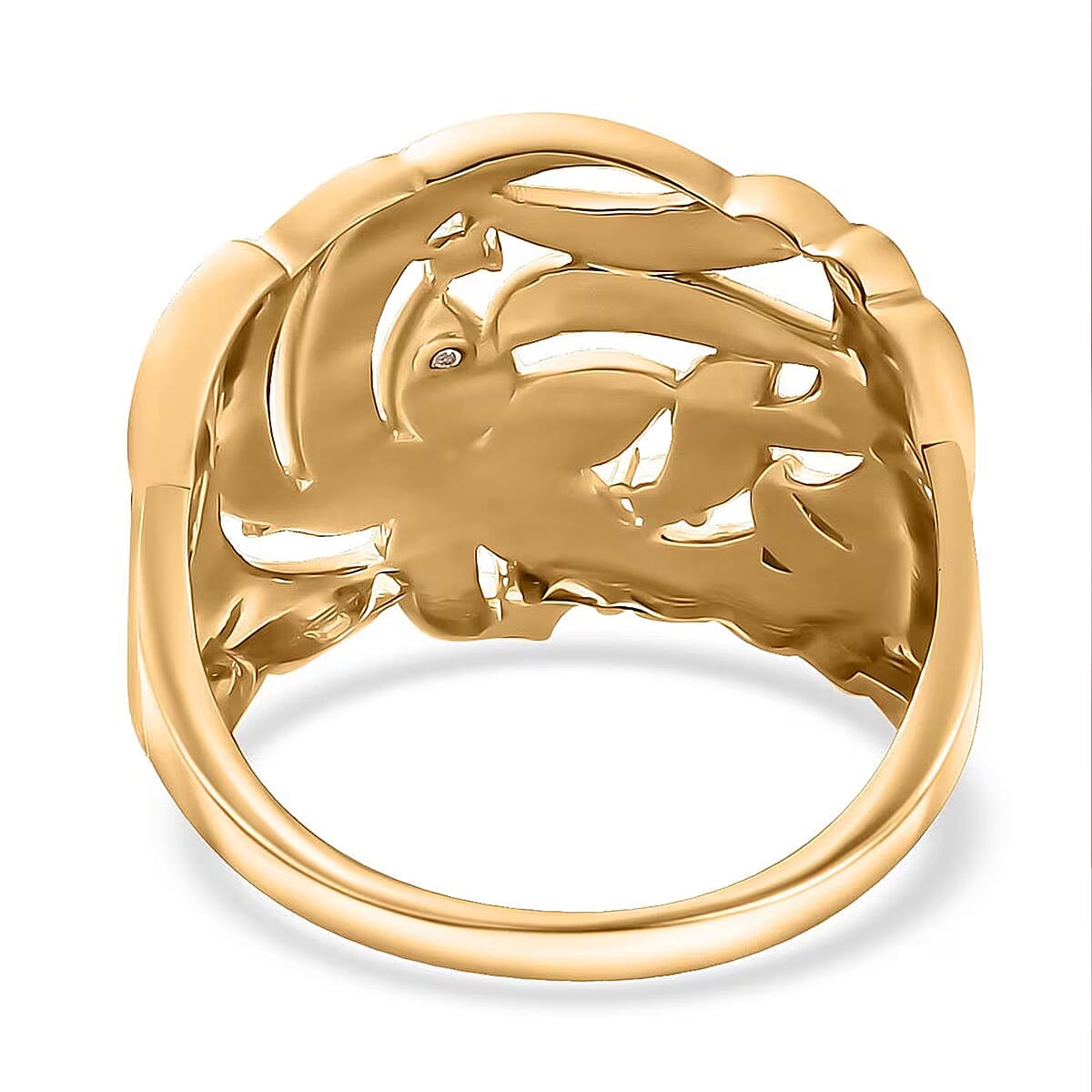 Karis Diamond Accent Floral Ring in 18K YG Plated (Size 10.0) image number 7