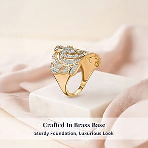 Karis Diamond Accent Floral Ring in 18K YG Plated (Size 6.0)