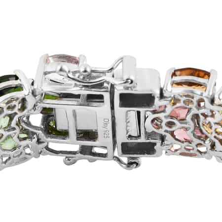 Multi-Tourmaline Carpet Bracelet in Platinum Over Sterling Silver (6.50 In) 29.00 ctw image number 3
