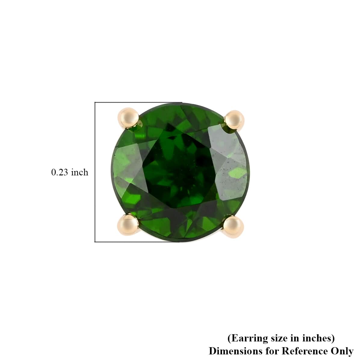 Certified & Appraised Luxoro AAA Chrome Diopside 3.15 ctw Solitaire Stud Earrings in 10K Yellow Gold image number 4