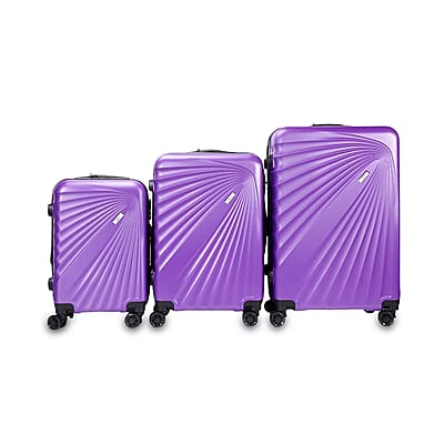 ESTELA Expandable ABS Hard shell Lightweight 360 Dual Spinning Wheels Combo Lock 28 24, 20 3 Piece Luggage Set