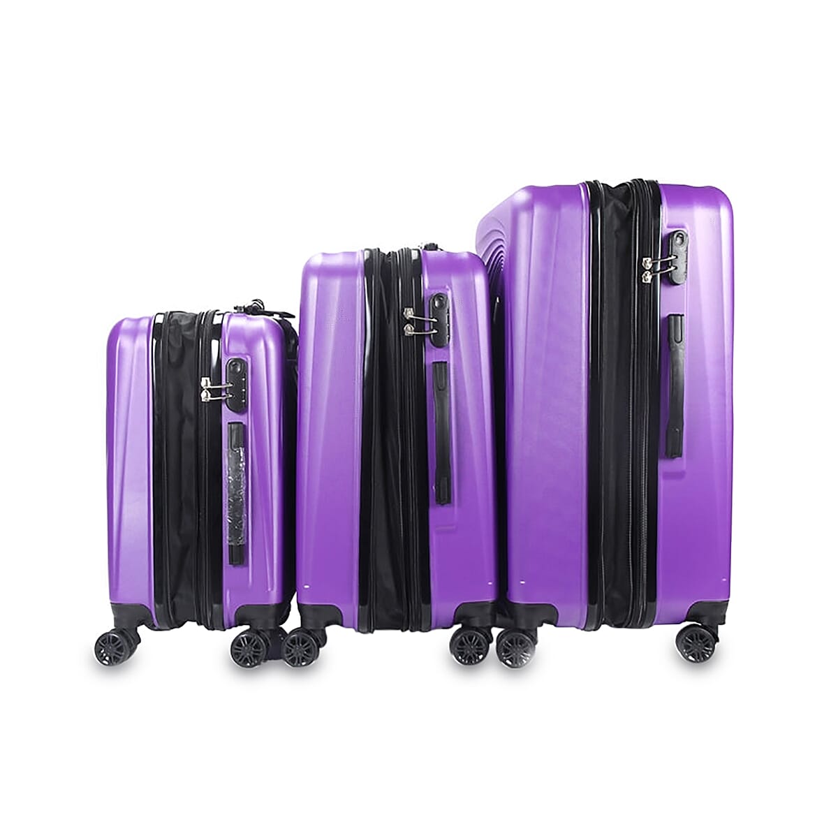 ESTELA Expandable ABS Hard shell Lightweight 360 Dual Spinning Wheels Combo Lock 28 24, 20 3 Piece Luggage Set image number 2