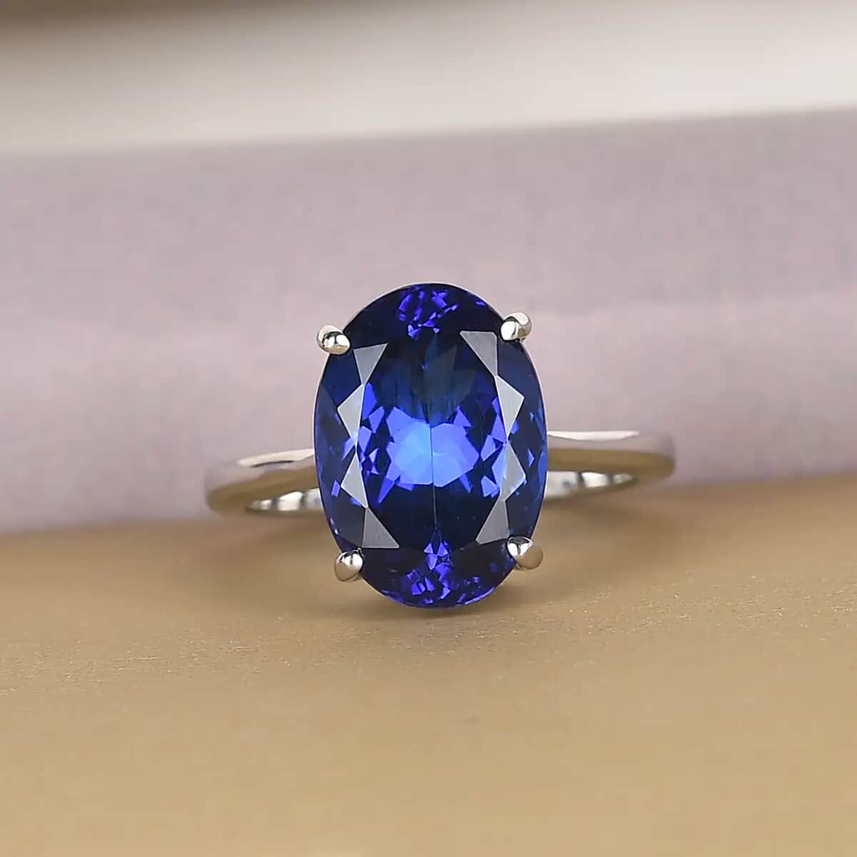 Rhapsody 950 Platinum AAAA Tanzanite Solitaire Ring (Size 7.0) 6 Grams 7.50 ctw image number 1