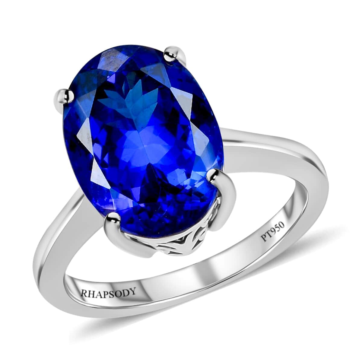 Rhapsody AAAA Tanzanite 7.75 ctw Solitaire Ring in 950 Platinum (Size 8.0) 6.35 Grams image number 0