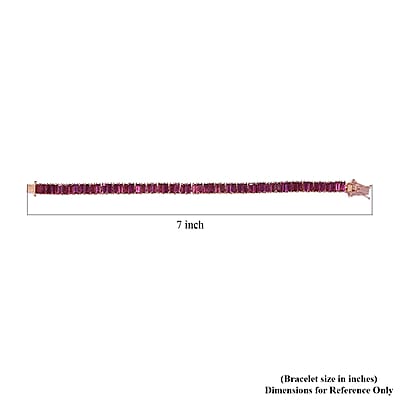Lotus Garnet Tennis Bracelet in Vermeil Rose Gold Over Sterling Silver (6.50 In) 15.25 ctw