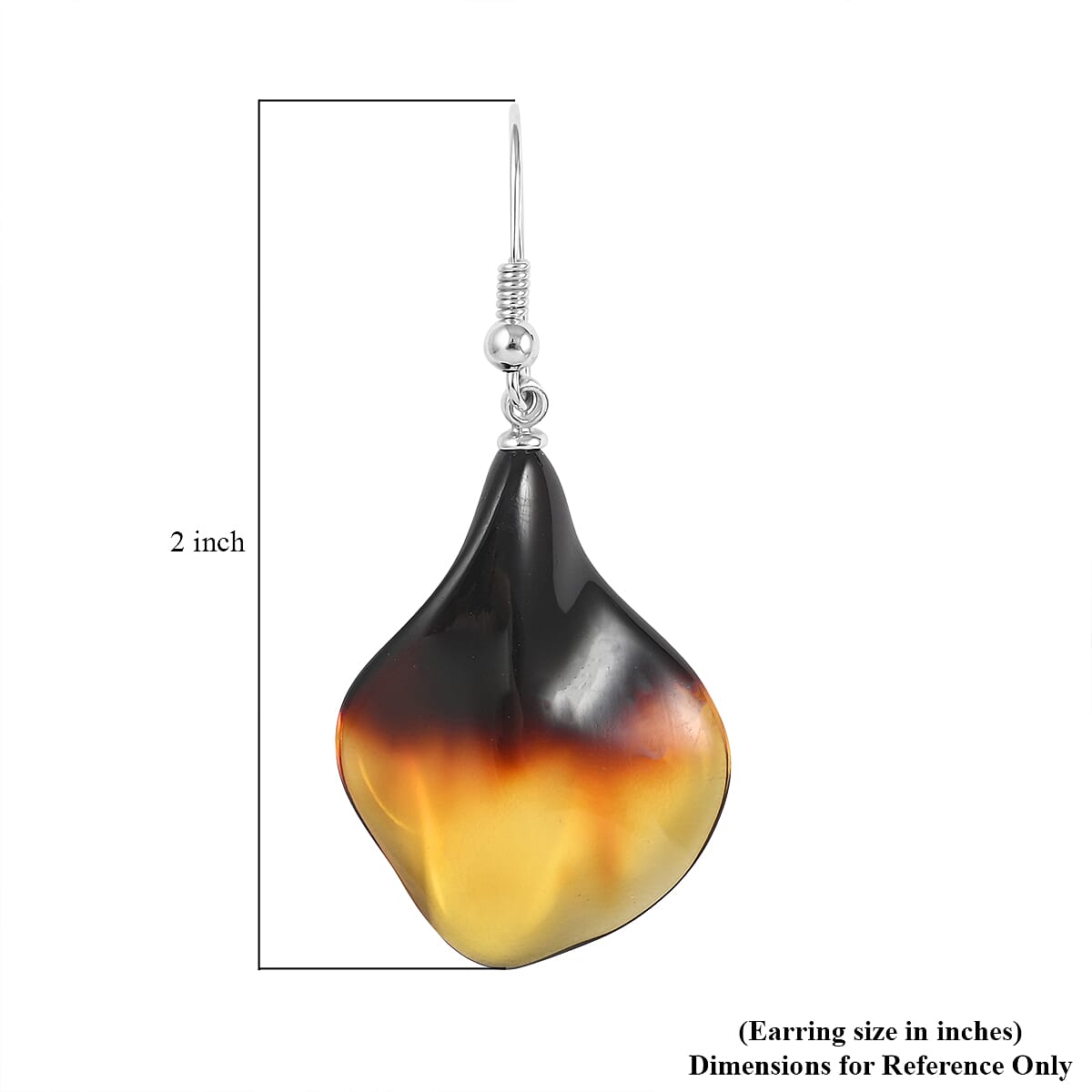 Baltic Amber Free Shaped Dangle Earrings in Sterling Silver image number 5
