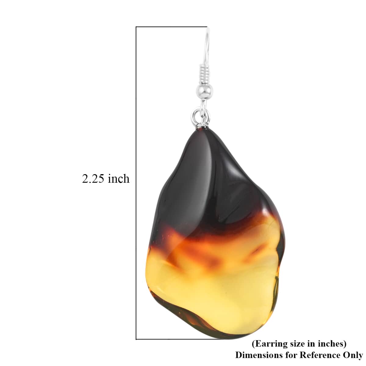 Baltic Amber Free Shaped Dangle Earrings in Sterling Silver image number 4