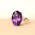 Moroccan Amethyst and Diamond Ring in Vermeil Yellow Gold Over Sterling Silver (Size 9.0) 5.90 ctw image number 1