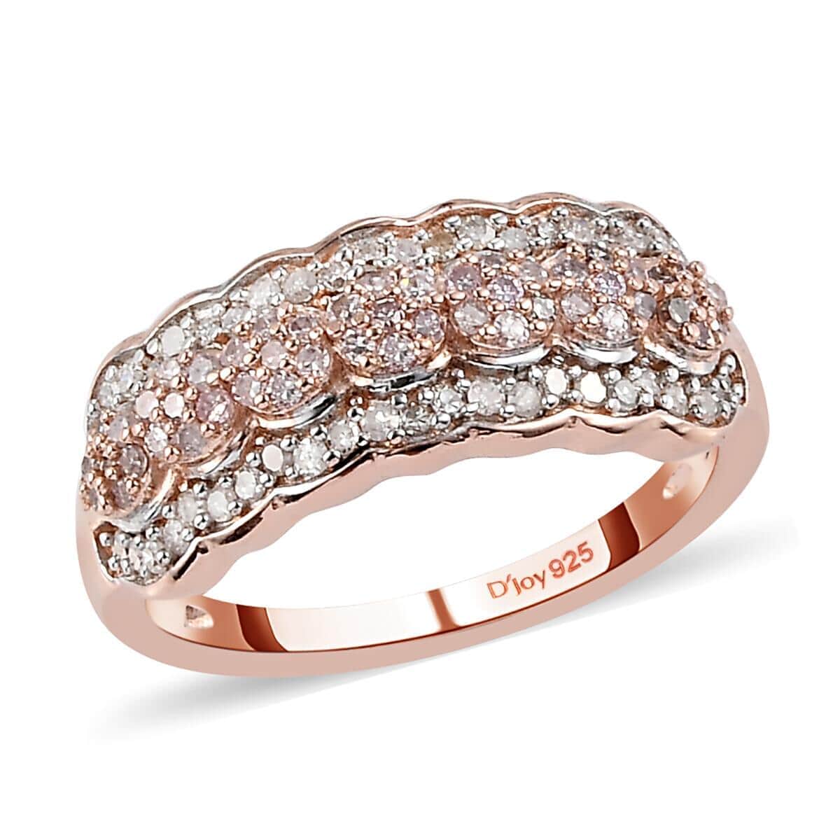 Natural Pink Diamond and Diamond Ring in Vermeil Rose Gold Over Sterling Silver 0.50 ctw image number 0