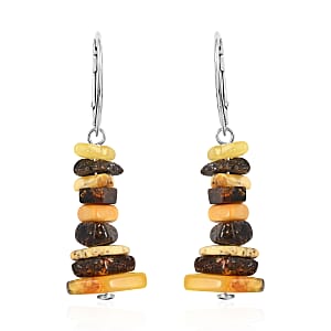 Baltic Amber Drop Earrings in Sterling Silver