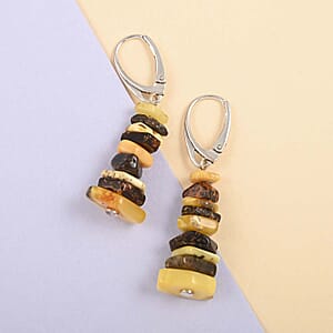 Baltic Amber Drop Earrings in Sterling Silver