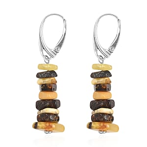 Baltic Amber Drop Earrings in Sterling Silver