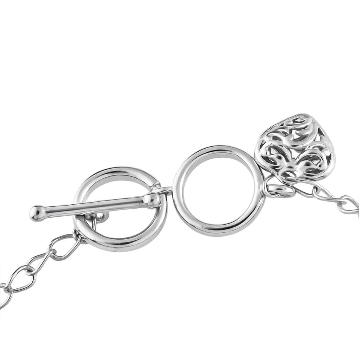 KARIS South African Tiger's Eye Toggle Clasp Bracelet in Platinum Bond (7.25 In) 10.15 ctw image number 3
