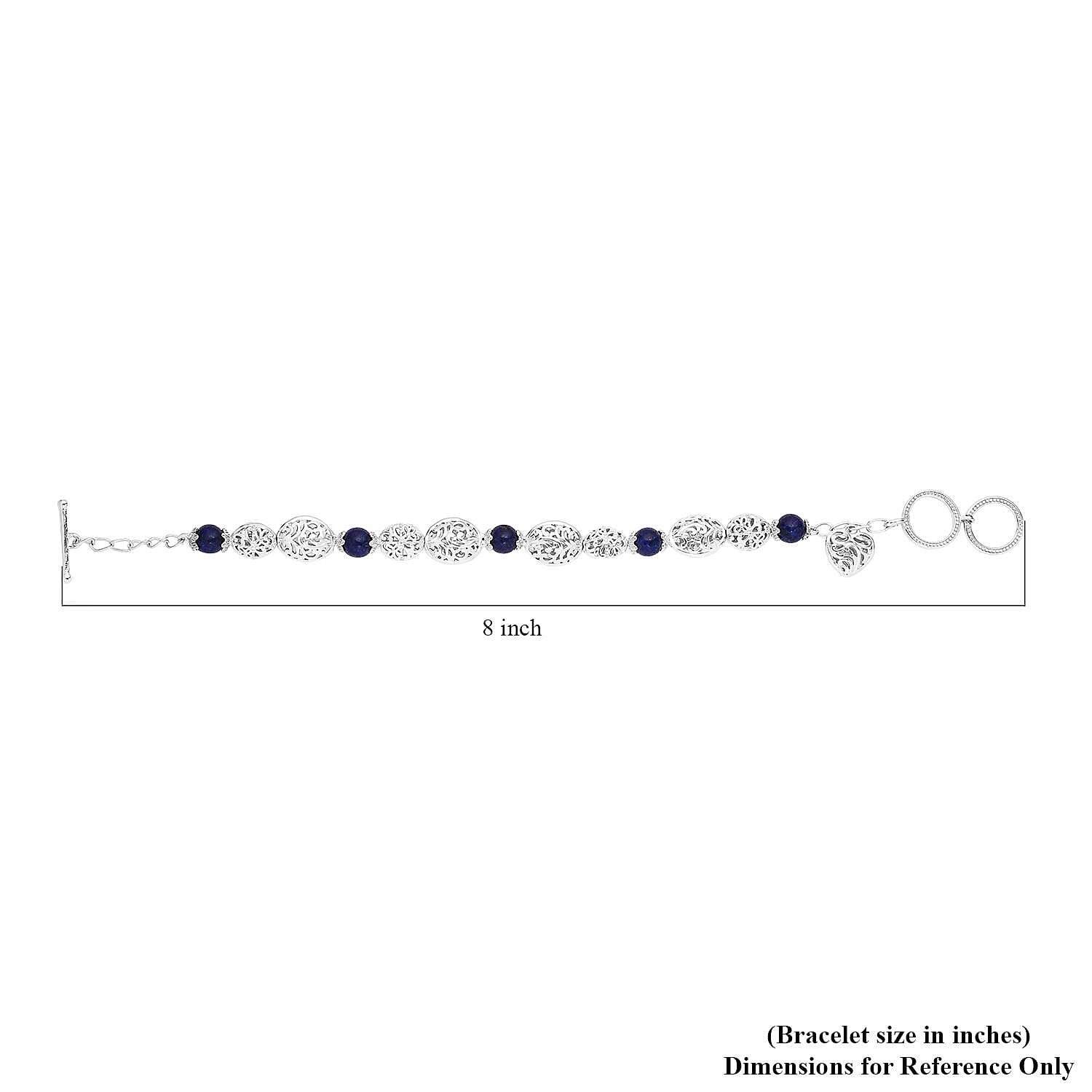Karis Lapis Lazuli Toggle Clasp Bracelet in Platinum Bond (7.25 In) 8.50 ctw