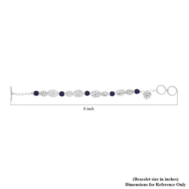 Karis Lapis Lazuli Toggle Clasp Bracelet in Platinum Bond (7.25 In) 8.50 ctw