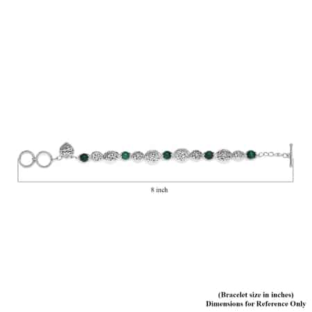 Karis African Malachite Toggle Clasp Bracelet in Platinum Bond (7.25 In) 15.60 ctw image number 4
