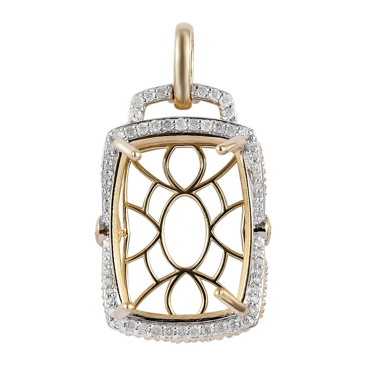 Luxoro 10K Yellow Gold Diamond G-H I3 Mounting Pendant 5.60 Grams 0.50 ctw image number 0