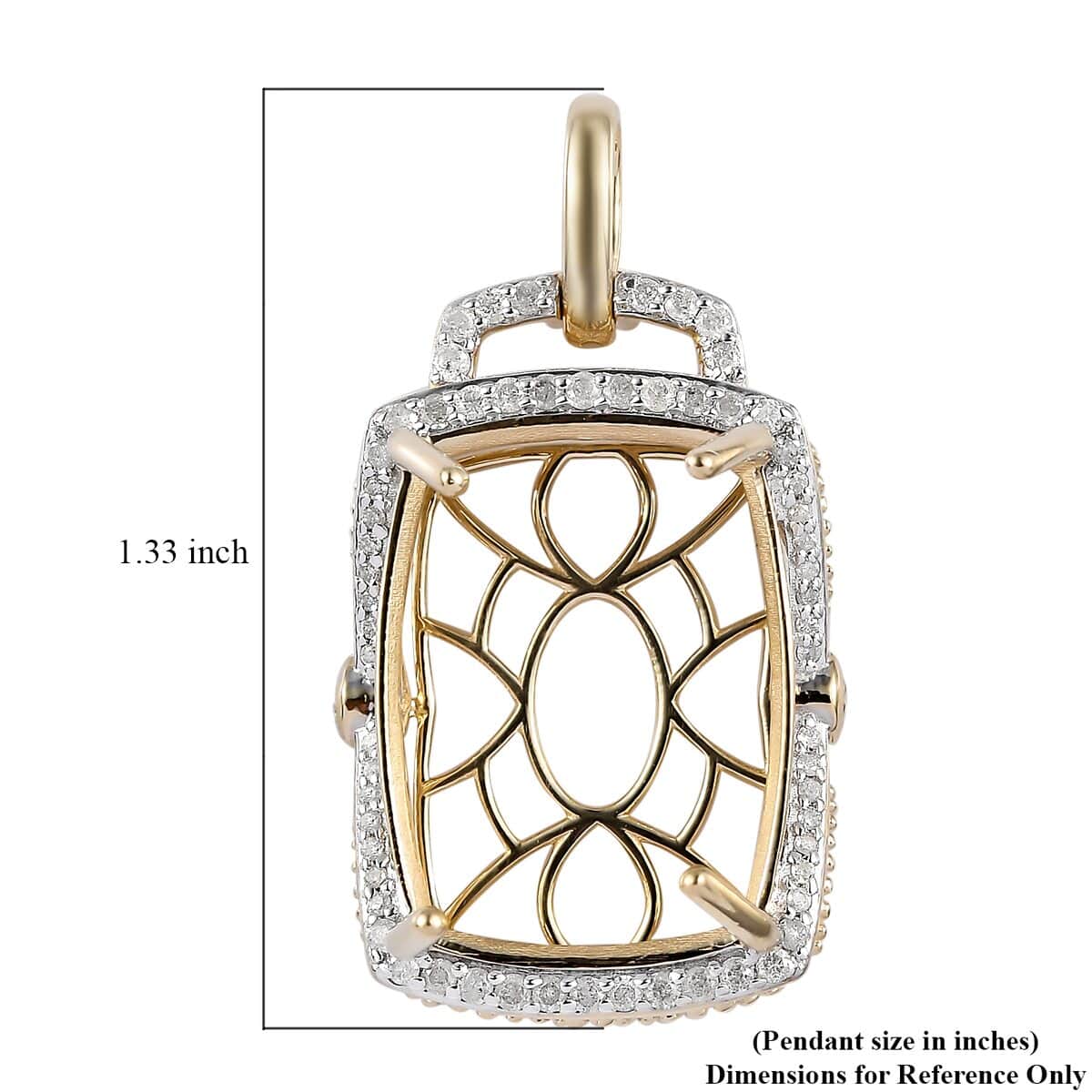 Luxoro 10K Yellow Gold Diamond G-H I3 Mounting Pendant 5.60 Grams 0.50 ctw image number 1