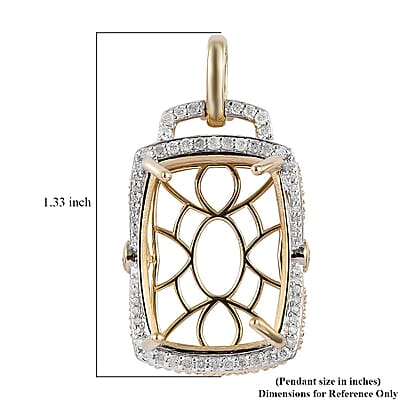 Luxoro 10K Yellow Gold Diamond G-H I3 Mounting Pendant 5.60 Grams 0.50 ctw
