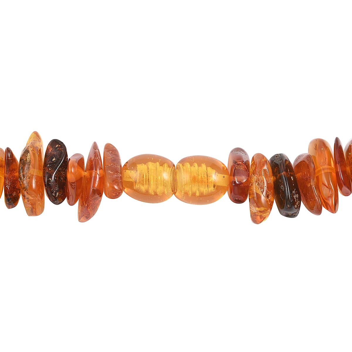 Multi Color Amber Multi Shape Stone Necklace 28 Inches image number 3