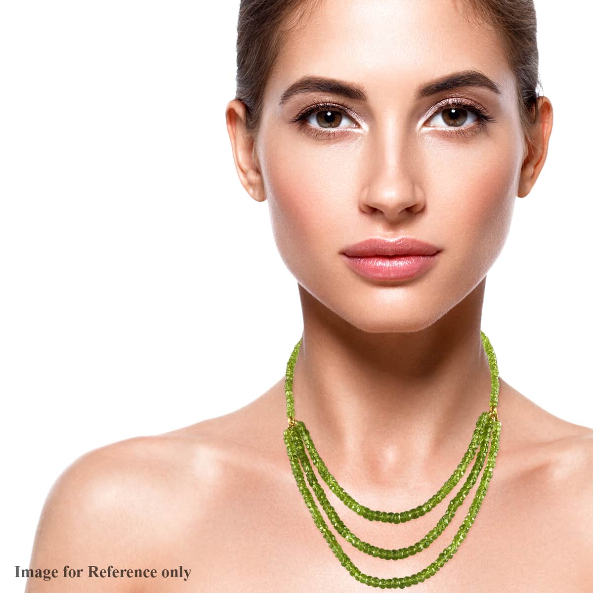 Arizona Peridot Multi Row Necklace 18-20 Inches in Vermeil Yellow Gold Over Sterling Silver 210.00 ctw image number 2
