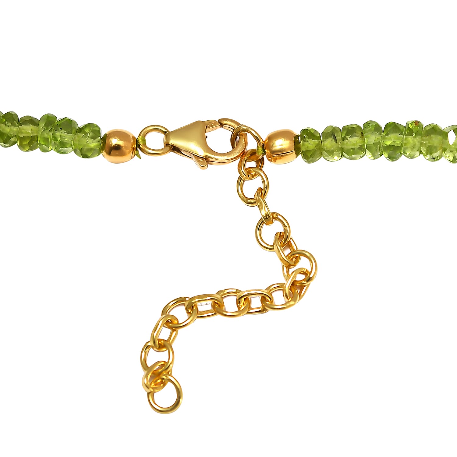 Arizona Peridot Multi Row Necklace 18-20 Inches in Vermeil Yellow Gold Over Sterling Silver 210.00 ctw