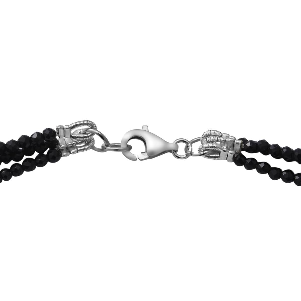 Thai Black Spinel Bead Necklace, Layered Necklace For Women, Lobster Clasp in Sterling Silver (18 Inches) 50.00 ctw image number 3