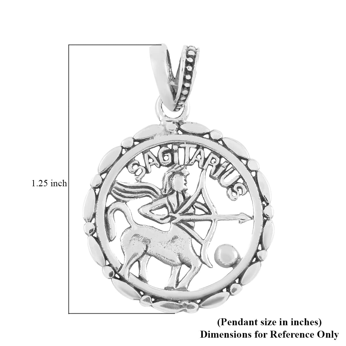 Bali Legacy Sterling Silver Sagittarius Zodiac Pendant 3 Grams image number 3