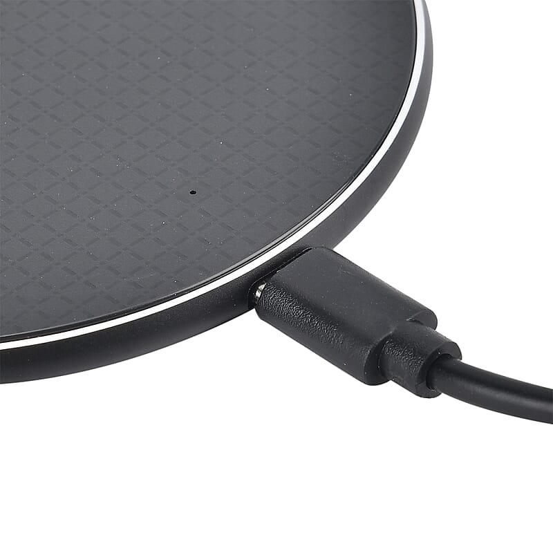 Homesmart 15W Wireless Fast Charger with 3.28 Feet USB Cable - Black, Portable Ultra Thin Fast Charging Pad With Indicator Lights
