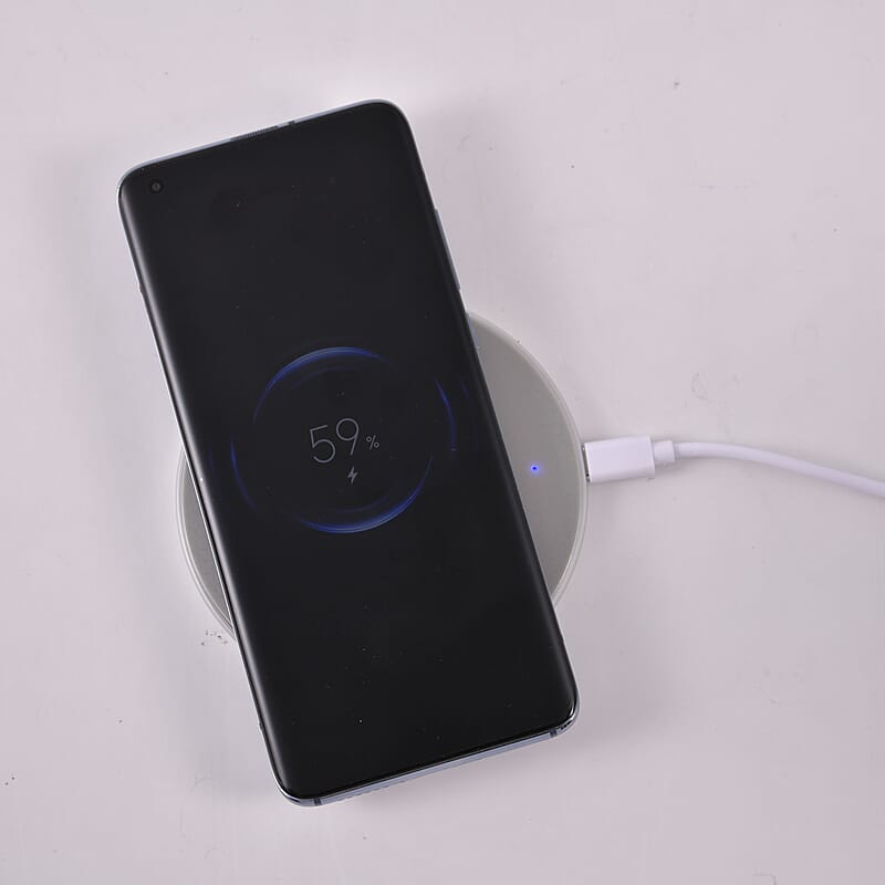 Homesmart 15W Wireless Fast Charger with 3.28 Feet USB Cable - Gray, Portable Ultra Thin Fast Charging Pad With Indicator Lights