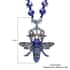 Blue Glass, Multi Color Austrian Crystal Honey Bee Pendant with Blue Magic Color Glass Beaded Necklace 21 Inches in Silvertone image number 6