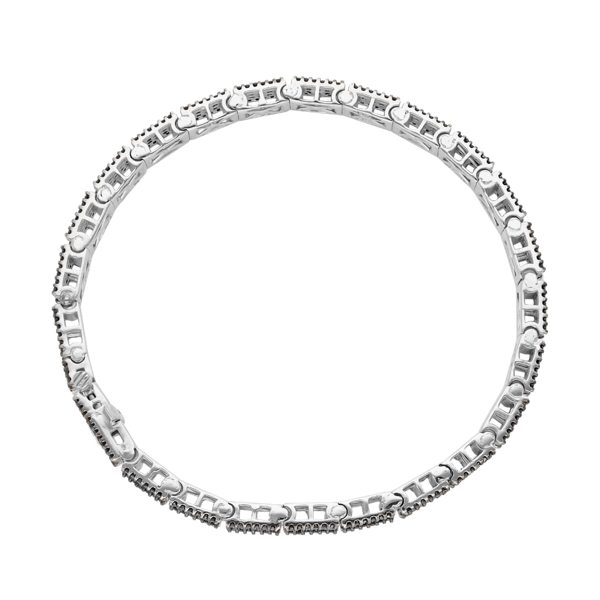 Black Diamond Multi Row Tennis Bracelet in Platinum Over Sterling Silver (6.50 In) 3.00 ctw image number 4